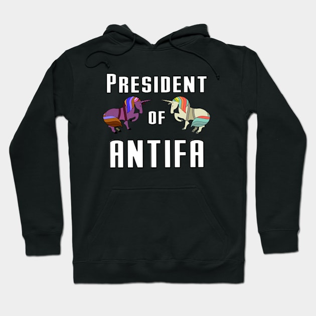 President of ANTIFA BLM unicorn Hoodie by Madblaqueer